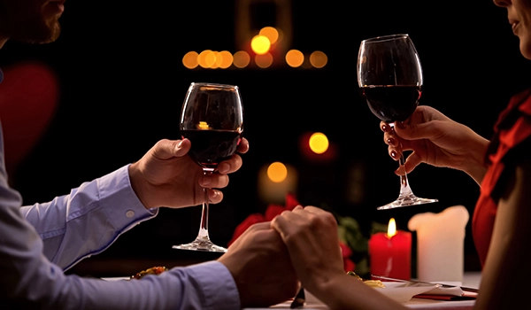 cena rimantica vino cena romantica san valentino
